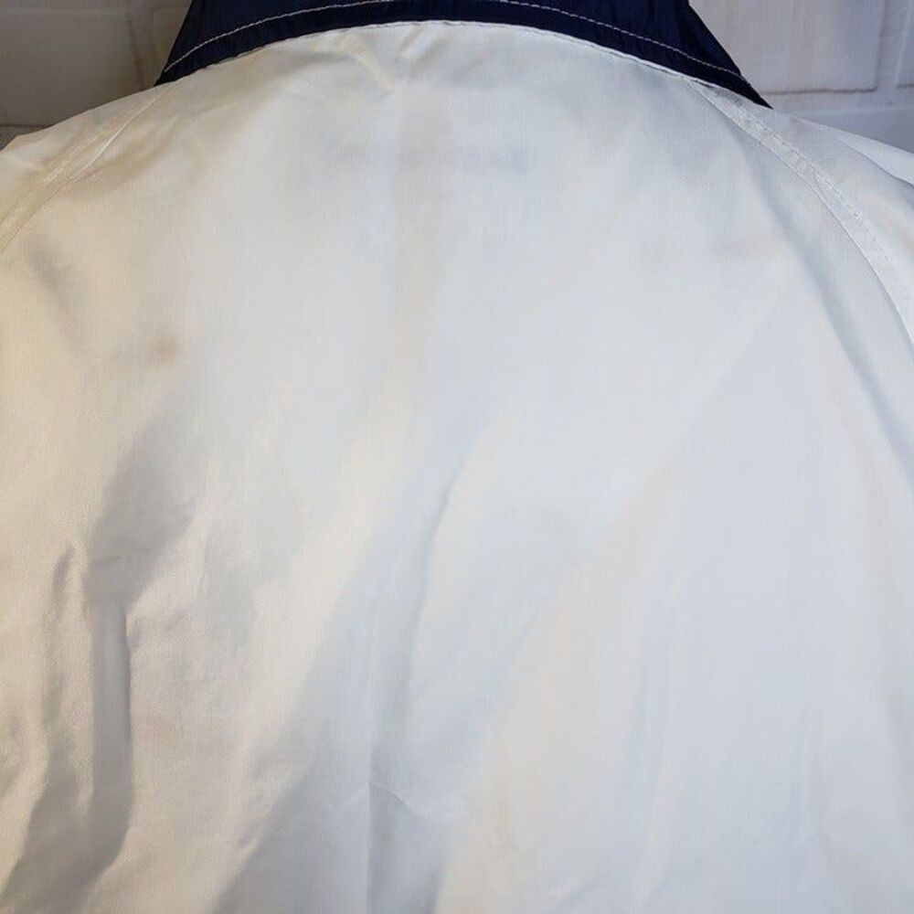Vintage Unisex White Nylon Rain Jacket XL 2XL XXL Coat Zip & Snap Oversized - Picture 6 of 11